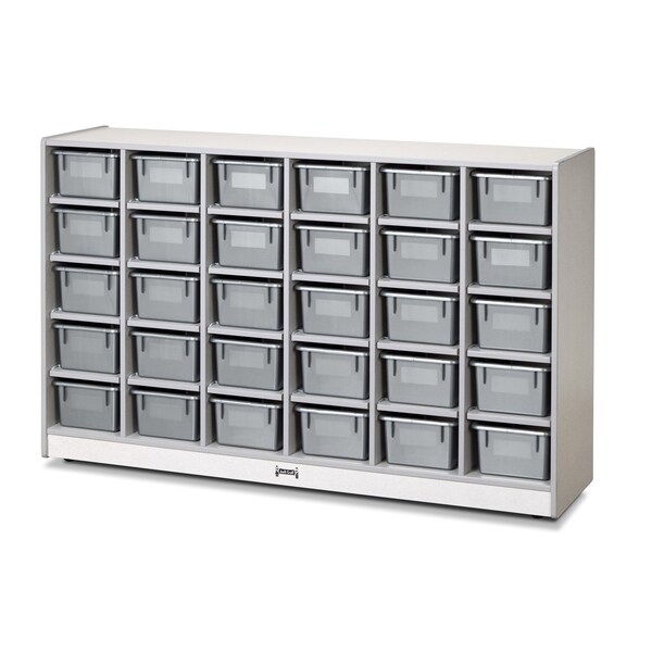 Jonti-Craft Rainbow Accents 30 Cubbie-Tray Mobile Storage, with Trays, Gray 0431JCWW000 - main